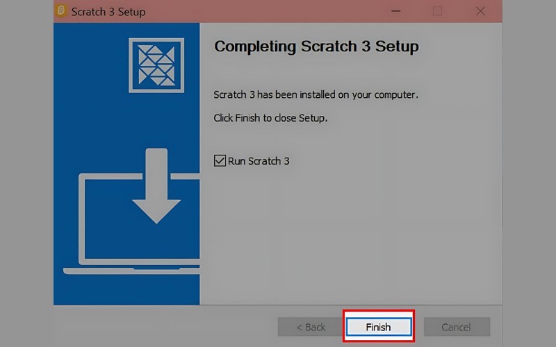 Hoàn tất tải phần mềm Scratch 3.0