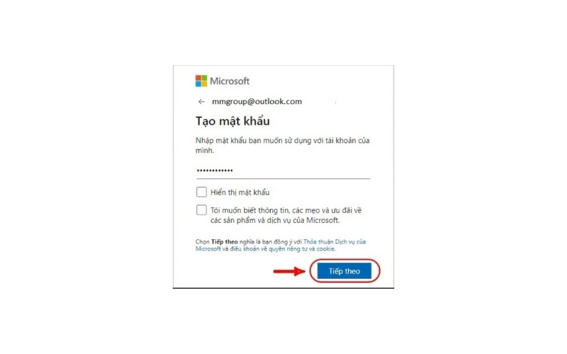 Tạo mật khẩu tài khoản Microsoft Office