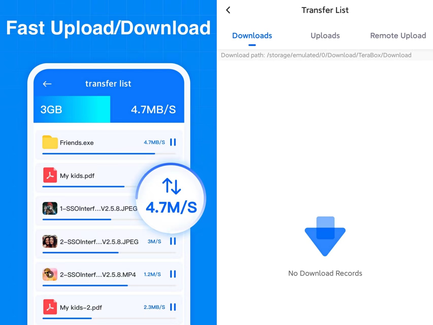 Xem và download dữ liệu trên Terabox Mod Apk